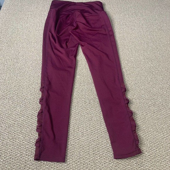 Ebb & Flow Womens Leggings Size Medium Purple Lattice Leg Pull On Athletic - Picture 5 of 10